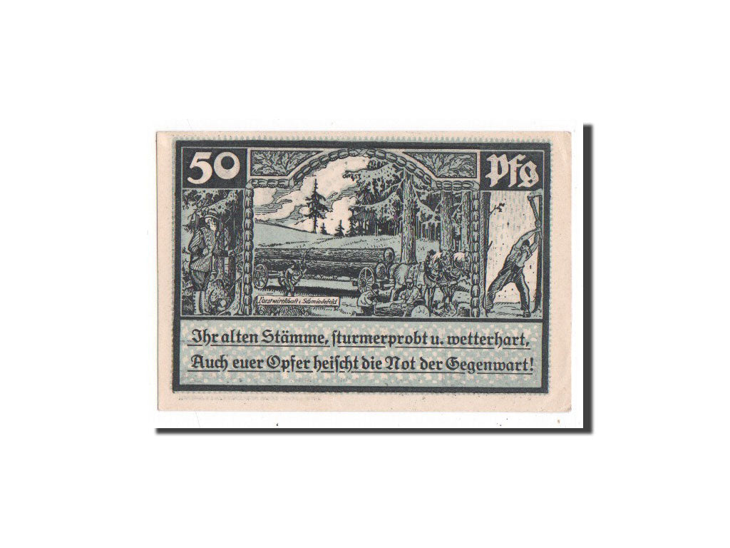 Banconote, Germania, Schmiedfeld Gemeinde, 50 Pfennig, FDS, Mehl:1187.2