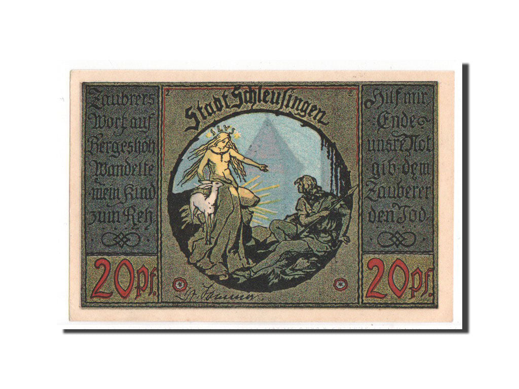 Banknote, Germany, Schleusingen Stadt, 20 Pfennig, UNC(65-70), Mehl:1181.1a