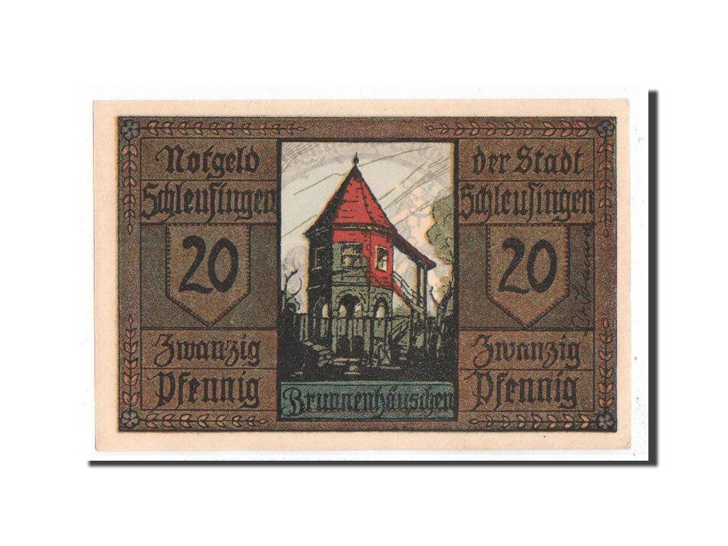Banknote, Germany, Schleusingen Stadt, 20 Pfennig, UNC(65-70), Mehl:1181.1a