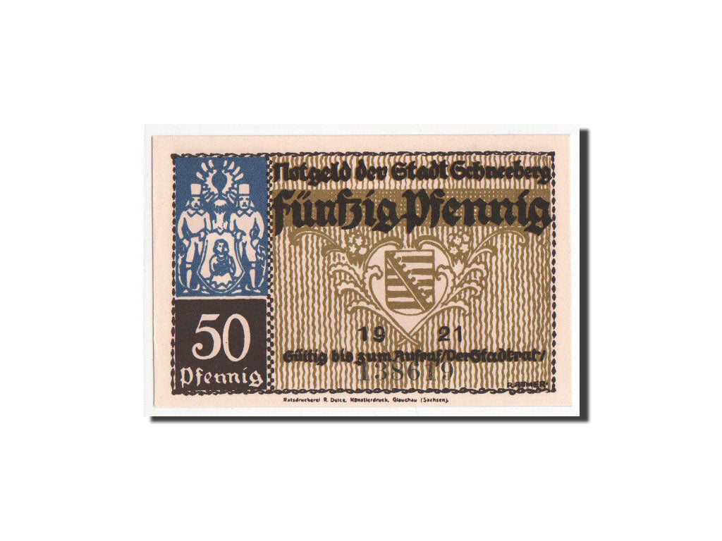 Banknote, Germany, Schneeberg, 50 Pfennig, 1921, UNC(65-70), Mehl:1190.1a