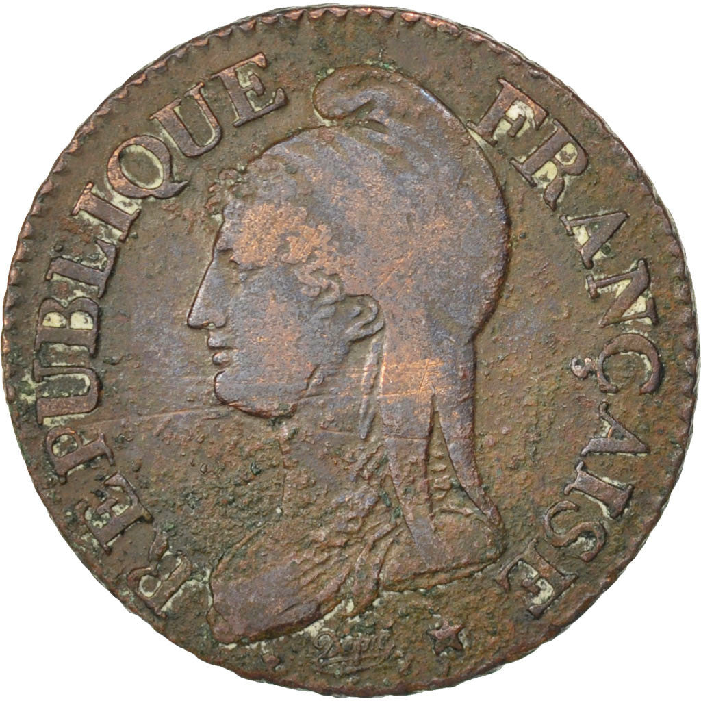 Münze, Frankreich, Dupré, 5 Centimes, 1798, Paris, S, Bronze, KM:640.1