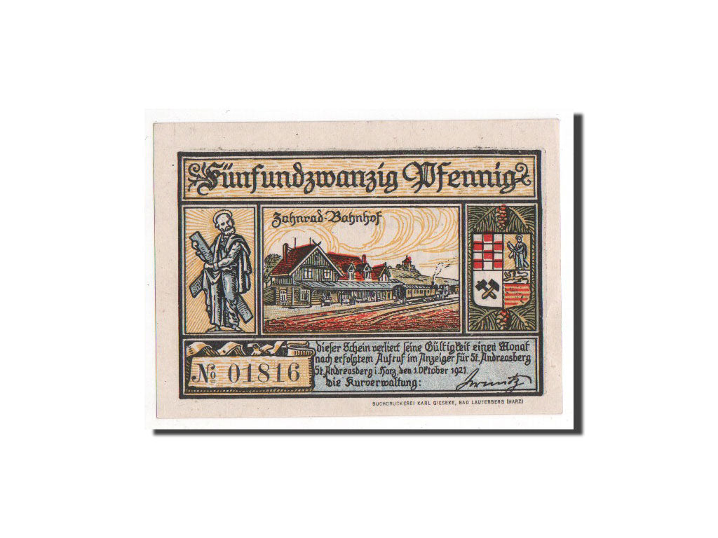 Banknote, Germany, Hannover, 25 Pfennig, 1921, UNC(65-70), Mehl:1164.1a