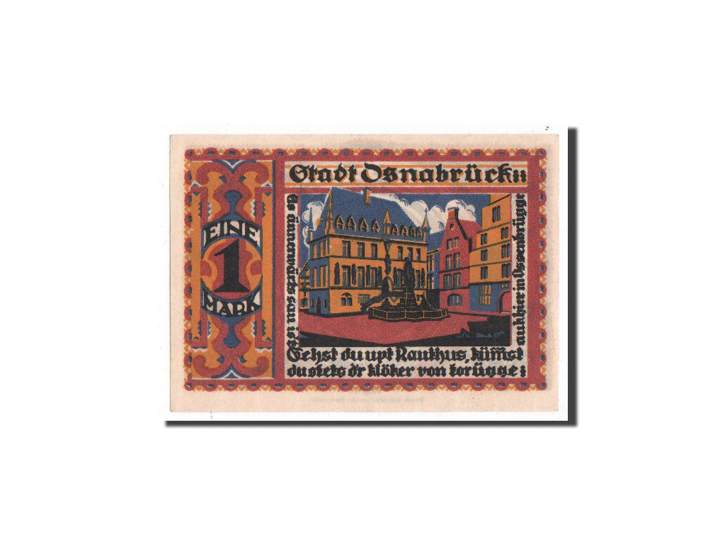 Geldschein, Deutschland, Osnabruck, 1 Mark, 1921, 1921-07-01, UNZ, Mehl:1032.1