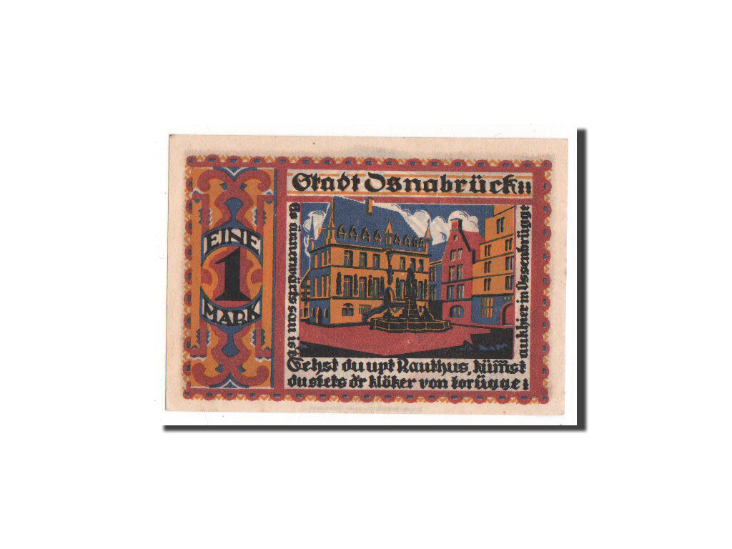 Banconote, Germania, Osnabruck, 1 Mark, 1921, 1921-07-01, FDS, Mehl:1032.1