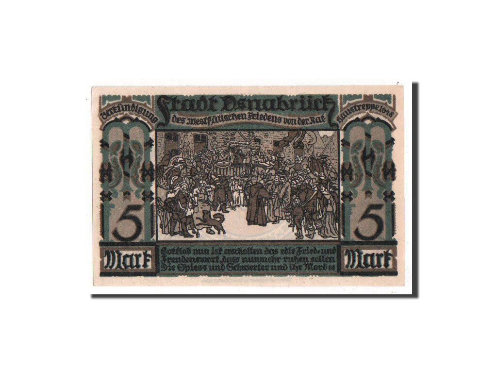 Banconote, Germania, Osnabruck, 5 Mark, 1921, 1921-07-01, FDS, Mehl:1032.1