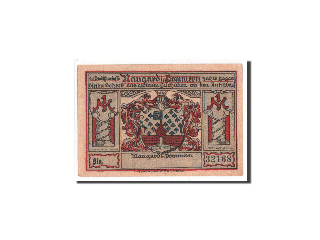 Banknote, Germany, Naugard Stadtsparkasse, 1 Mark, UNC(65-70), Mehl:923.1