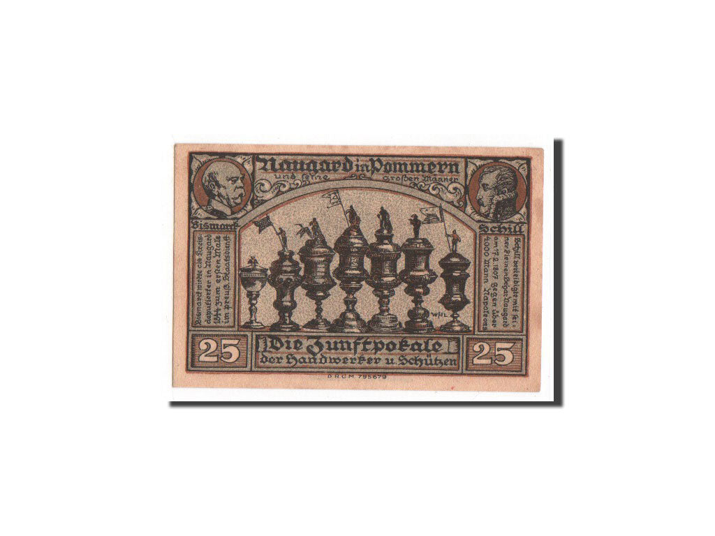 Banknote, Germany, Naugard Stadtsparkasse, 25 Pfennig, UNC(65-70), Mehl:923.1