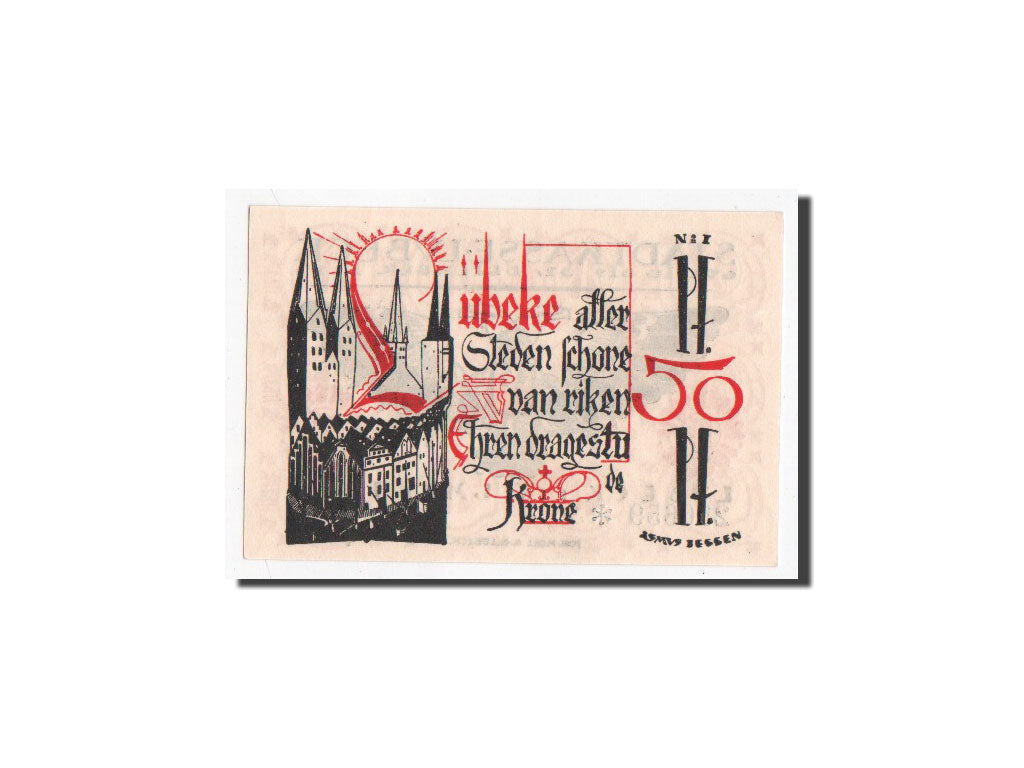 Banknote, Germany, Lübeck, 50 Pfennig, 1921, UNC(65-70), Mehl:831.3