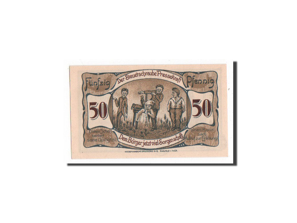 Banknote, Germany, Saalfeld, 50 Pfennig, 1921, UNC(65-70), Mehl:1155.1a