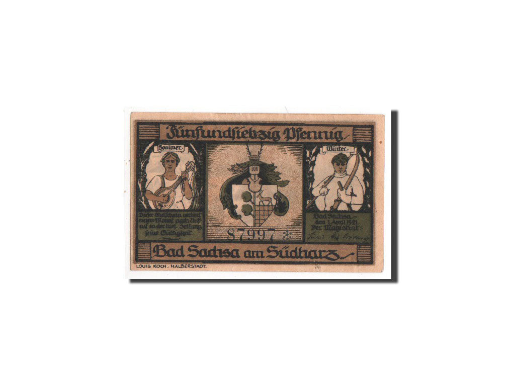 Banknote, Germany, Sachsa, 75 Pfennig, 1921, UNC(65-70), Mehl:1157.2