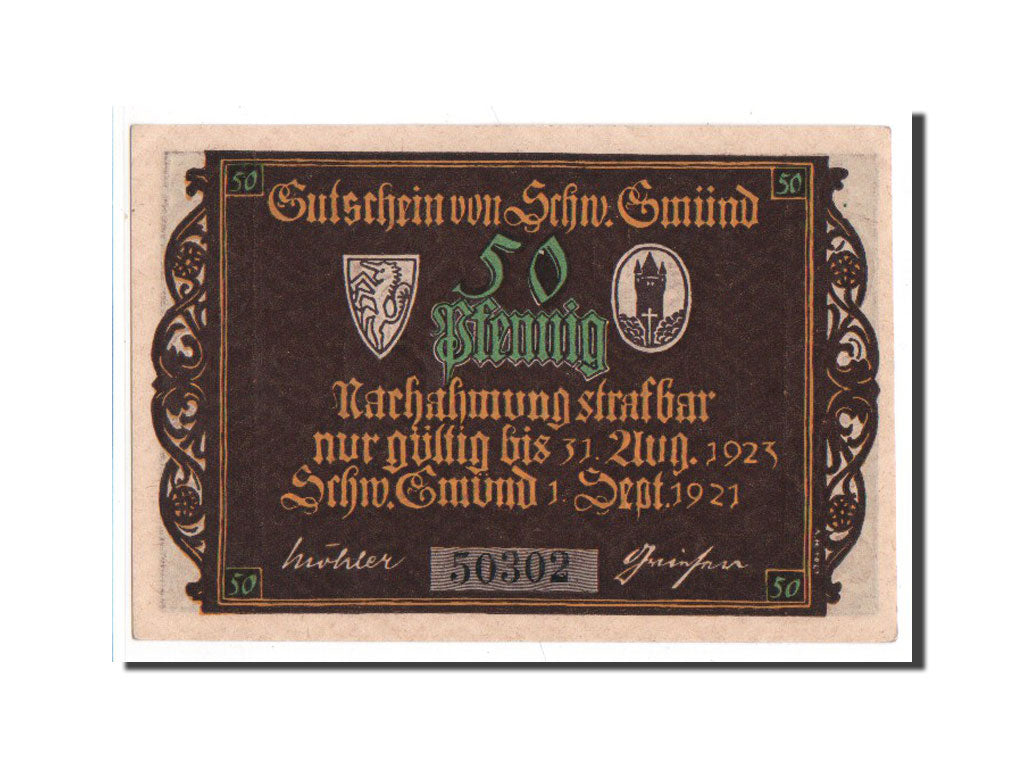 Banknote, Germany, Württemberg, 50 Pfennig, 1921, UNC(65-70), Mehl:1205.1