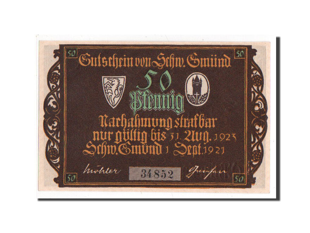 Banknote, Germany, Württemberg, 50 Pfennig, 1921, UNC(65-70), Mehl:1205.1