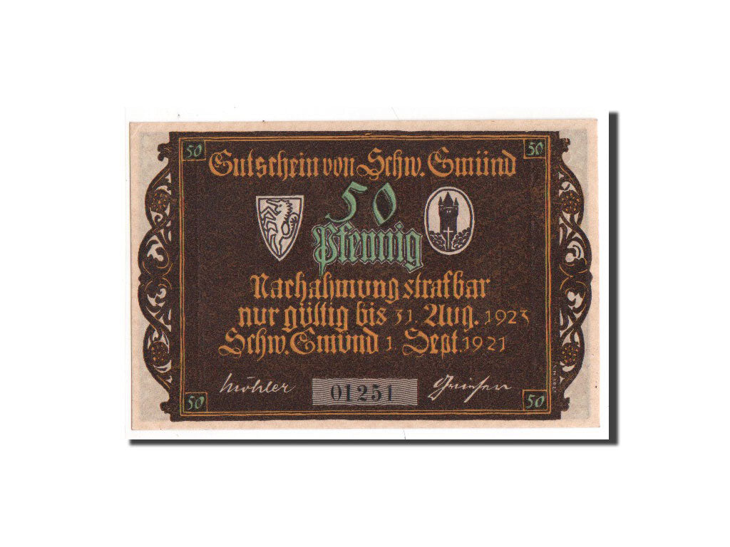 Banknote, Germany, Württemberg, 50 Pfennig, 1921, UNC(65-70), Mehl:1205.1