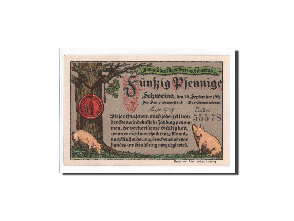 Banknote, Germany, Schweina Marktflecken, 50 Pfennig, 1921, UNC(65-70)