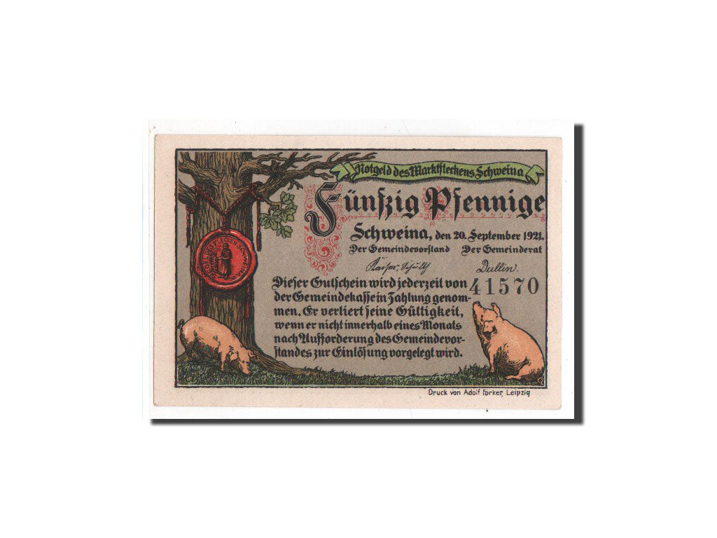 Banknote, Germany, Schweina Marktflecken, 50 Pfennig, 1921, UNC(65-70)