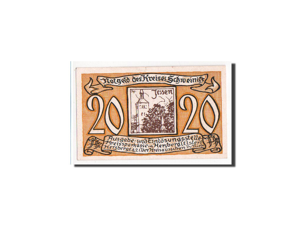 Banknote, Germany, Schweinitz Stadt, 20 Pfennig, 1921, UNC(65-70), Mehl:1212.1