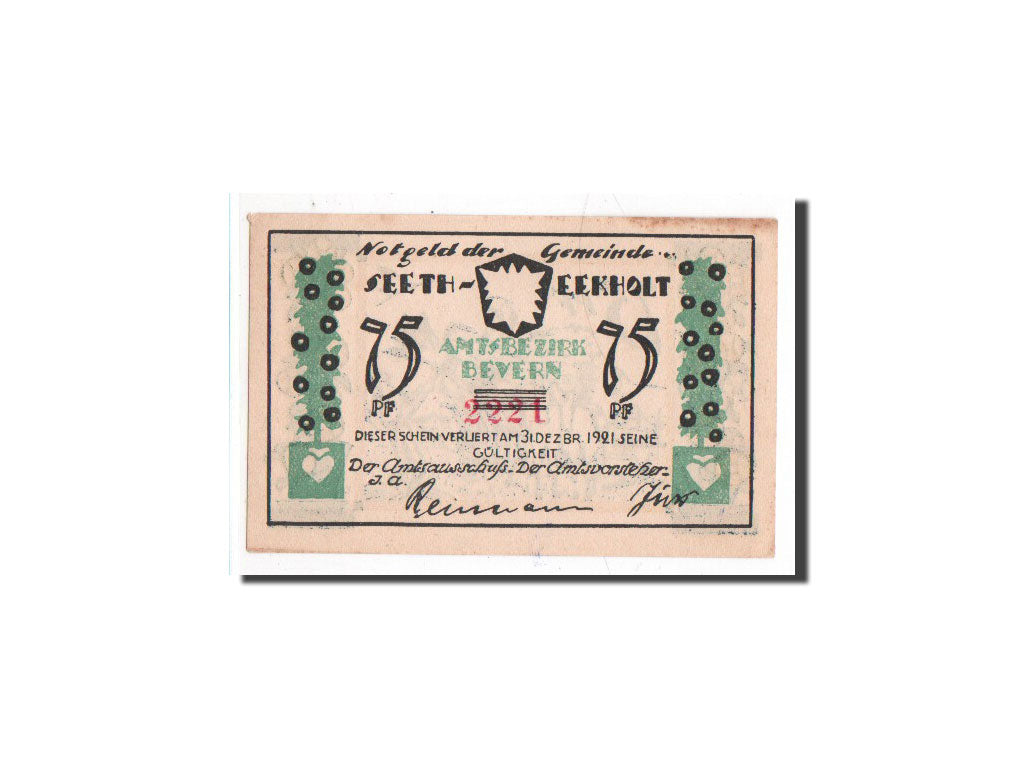 Banknot, Niemcy, Seeth Eckholt Gemeinde, 75 Pfennig, UNC(64), Mehl:1217.1a