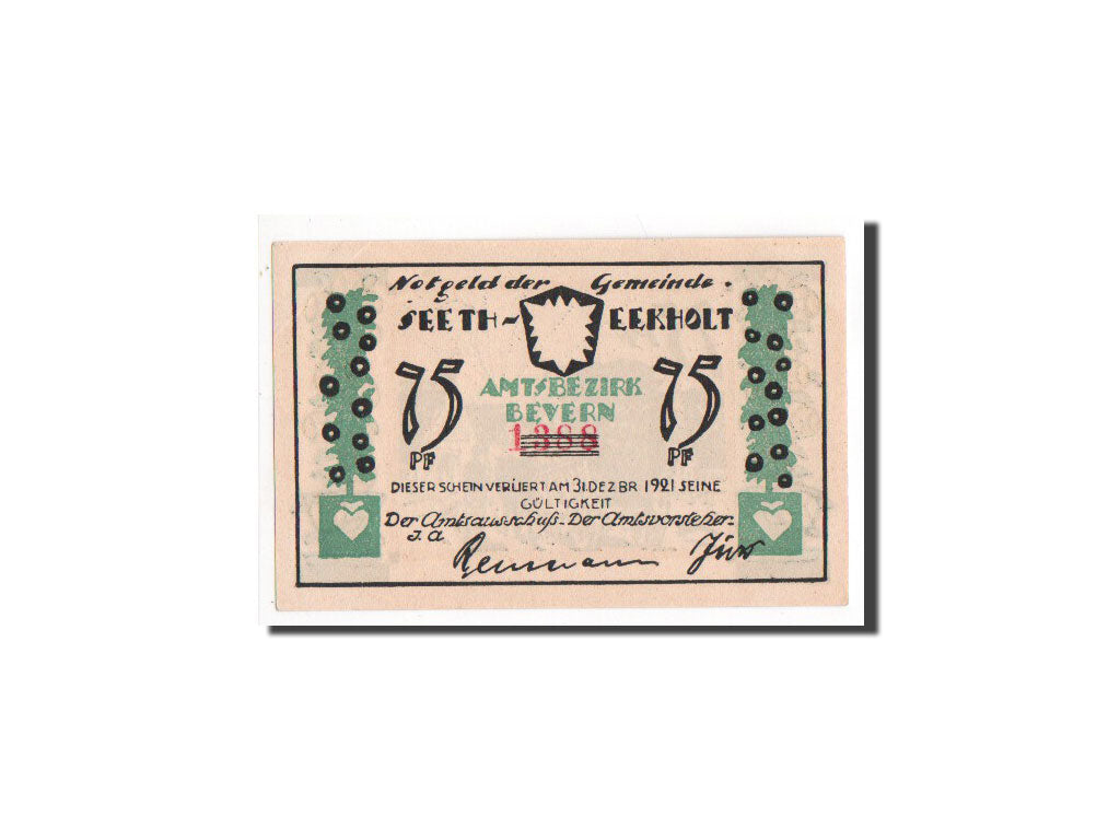 Banknote, Germany, Seeth Eckholt Gemeinde, 75 Pfennig, UNC(65-70), Mehl:1217.1a