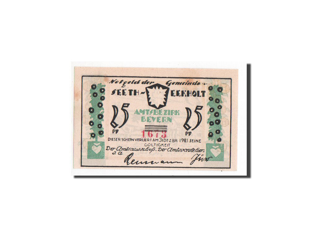 Banknote, Germany, Seeth Eckholt Gemeinde, 25 Pfennig, UNC(64), Mehl:1217.1a
