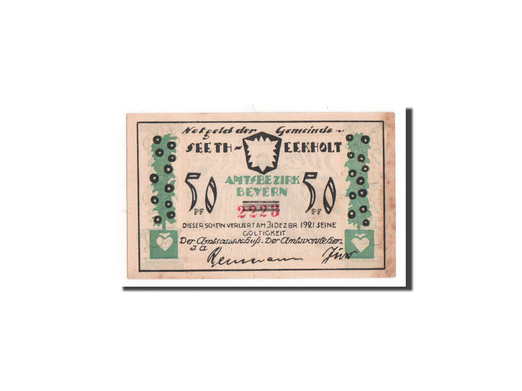Banknote, Germany, Seeth Eckholt Gemeinde, 50 Pfennig, UNC(64), Mehl:1217.1a