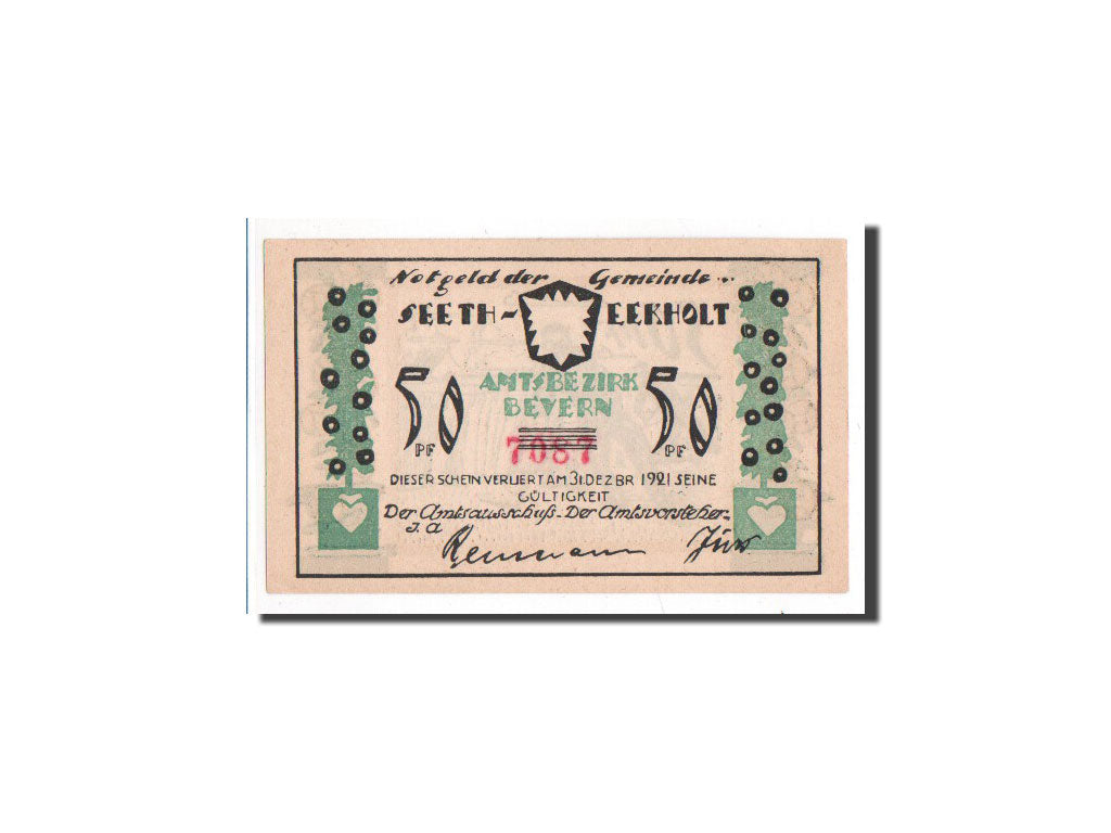 Banknote, Germany, Seeth Eckholt Gemeinde, 50 Pfennig, UNC(64), Mehl:1217.1a