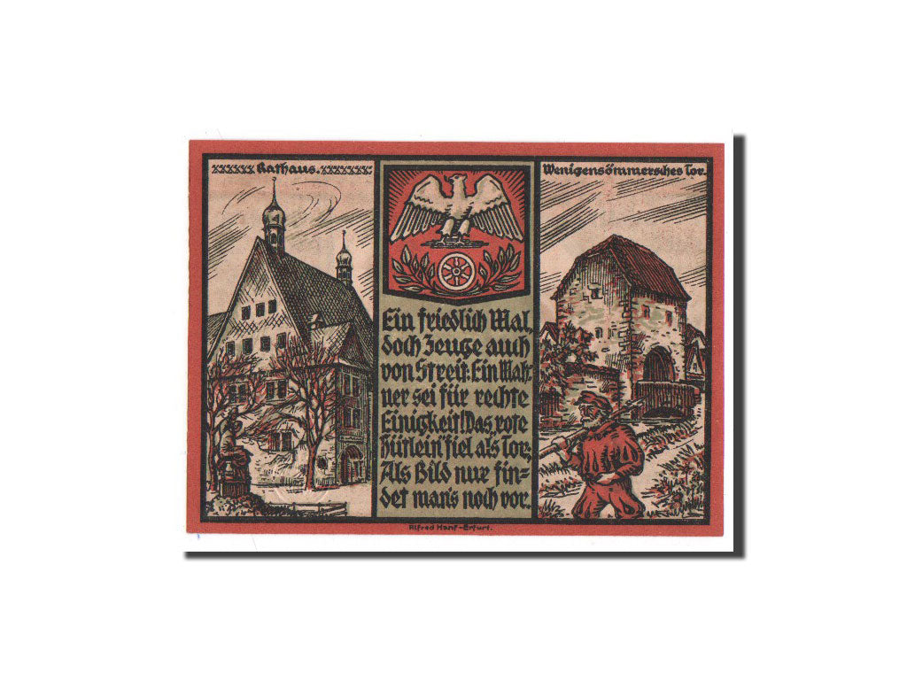 Banknote, Germany, Sommerda Thur, 50 Pfennig, 1921, UNC(65-70), Mehl:1230.1