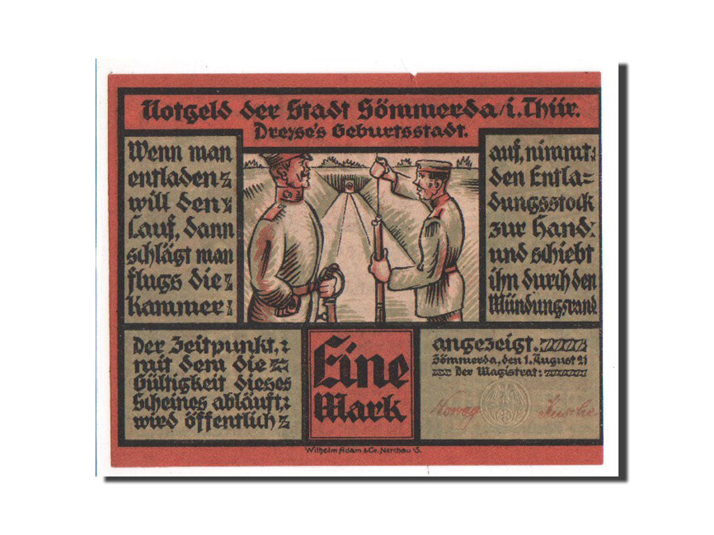 Banknote, Germany, Sommerda Thur, 1 Mark, 1921, UNC(65-70), Mehl:1230.1