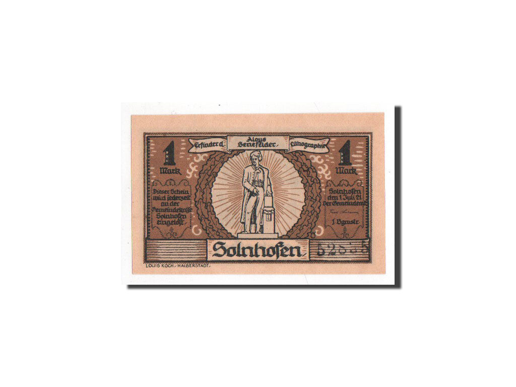 Banknote, Germany, Solnhofen Gemeinde, 1 Mark, 1921, UNC(65-70), Mehl:1236.1