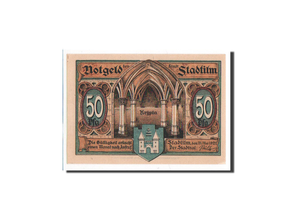 Banknote, Germany, Stadtilm, 50 Pfennig, 1921, UNC(65-70), Mehl:1250.1a