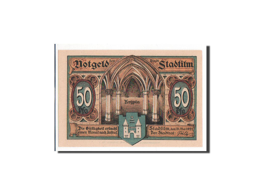 Banknote, Germany, Stadtilm, 50 Pfennig, 1921, UNC(65-70), Mehl:1250.1a