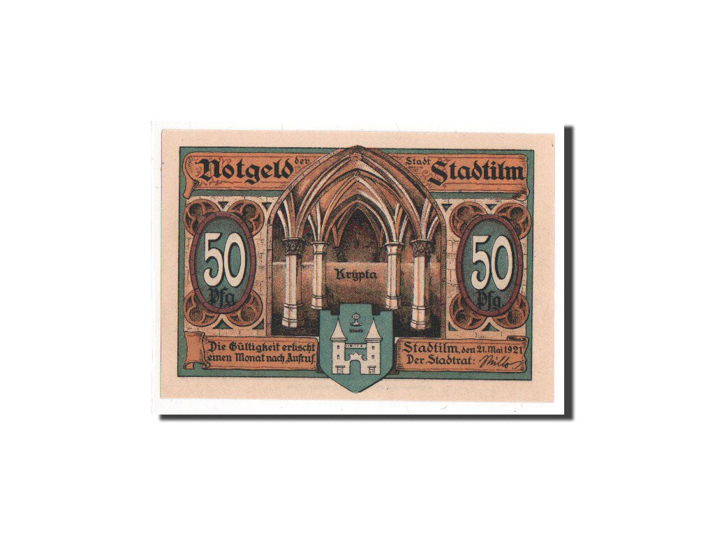 Banconote, Germania, Stadtilm, 50 Pfennig, 1921, FDS, Mehl:1250.1a