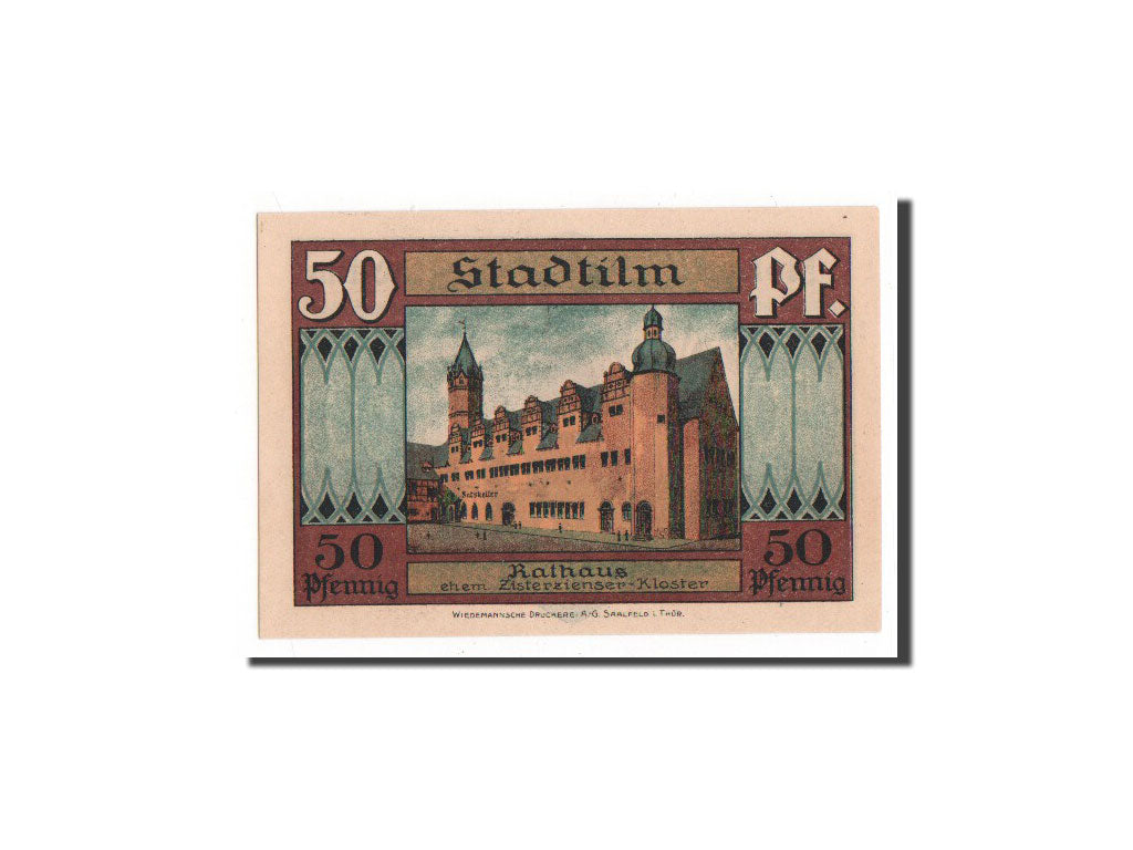 Banconote, Germania, Stadtilm, 50 Pfennig, 1921, FDS, Mehl:1250.1a