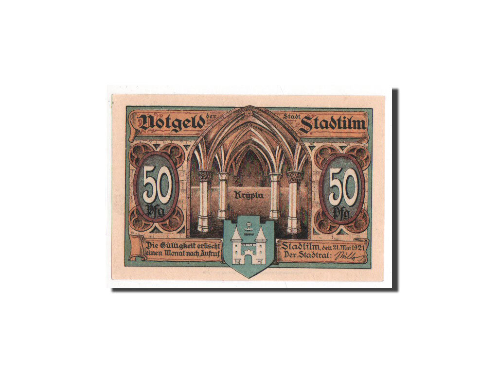 Banknote, Germany, Stadtilm, 50 Pfennig, 1921, UNC(65-70), Mehl:1250.1a