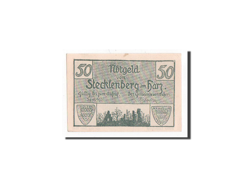 Banknote, Germany, Stecklenberg, 50 Pfennig, 1921, 1921-09-01, UNC(64)