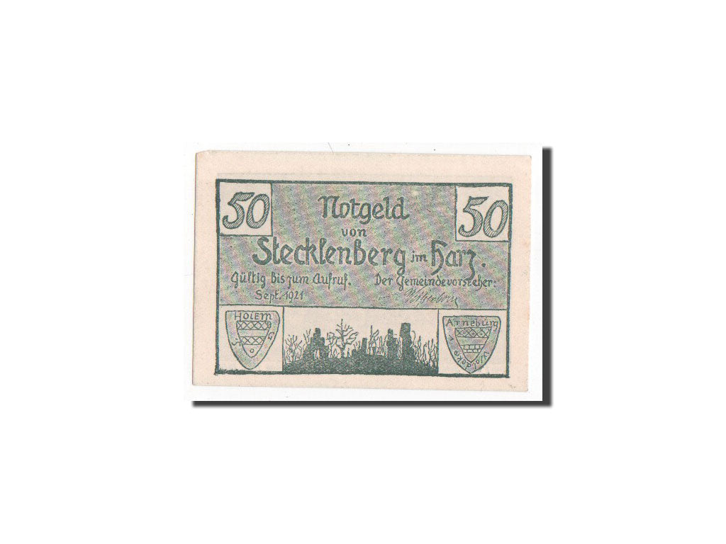 Banknote, Germany, Stecklenberg, 50 Pfennig, 1921, 1921-09-01, UNC(65-70)