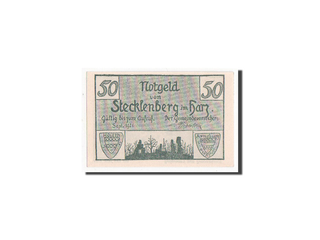 Banknote, Germany, Stecklenberg, 50 Pfennig, 1921, 1921-09-01, UNC(65-70)