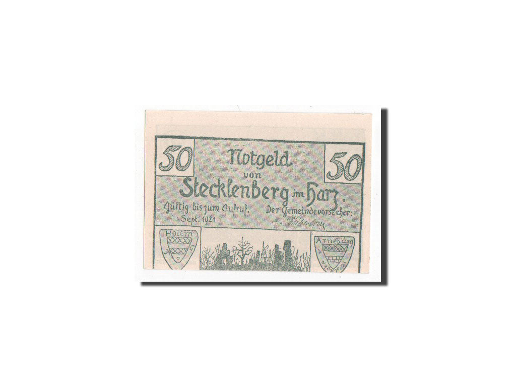 Banknote, Germany, Stecklenberg, 50 Pfennig, 1921, 1921-09-01, UNC(65-70)