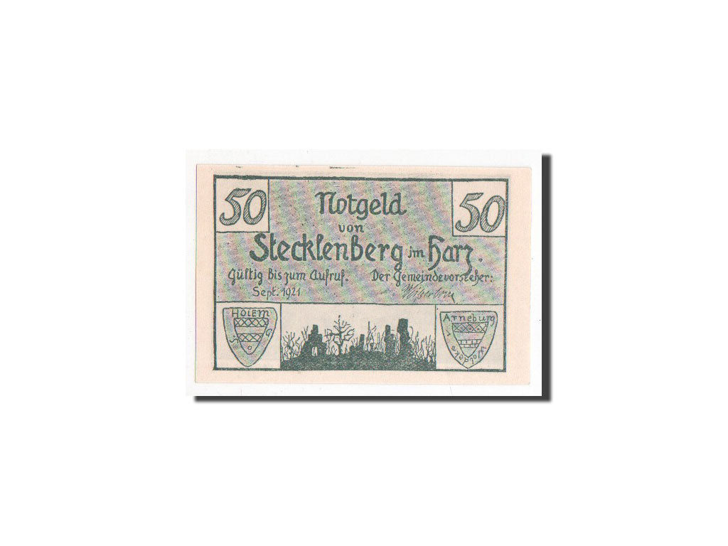 Banknote, Germany, Stecklenberg, 50 Pfennig, 1921, 1921-09-01, UNC(65-70)