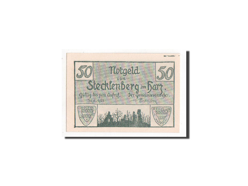 Banknote, Germany, Stecklenberg, 50 Pfennig, 1921, 1921-09-01, UNC(65-70)