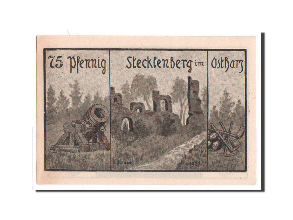 Banknote, Germany, Stecklenberg, 75 Pfennig, 1921, 1921-09-01, UNC(65-70)