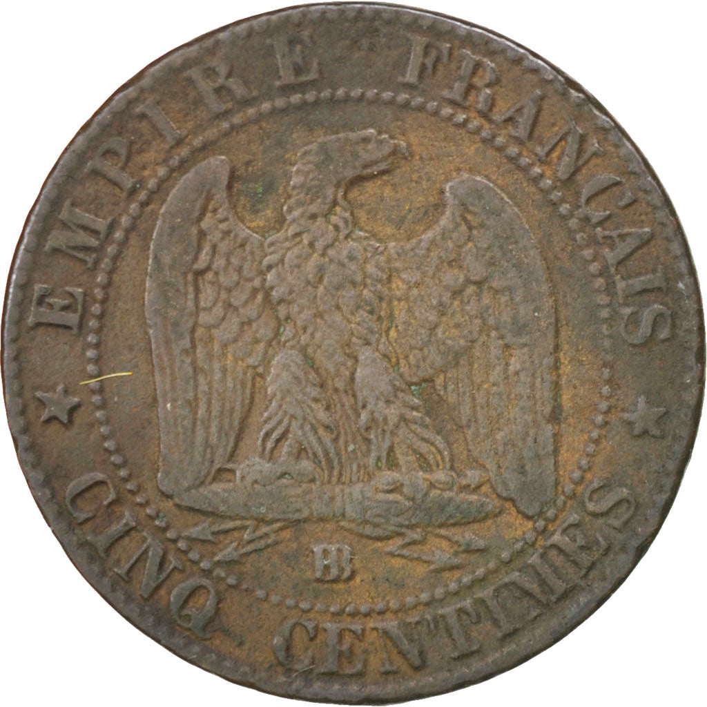 Münze, Frankreich, Napoleon III, Napoléon III, 5 Centimes, 1855, Strasbourg
