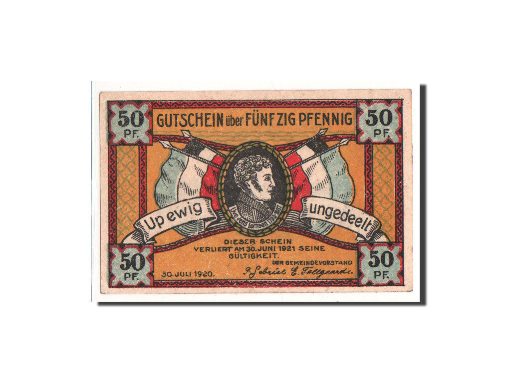 Banknote, Germany, Schleswig-Holstein, 50 Pfennig, 1920, UNC(65-70), Mehl:1262.2