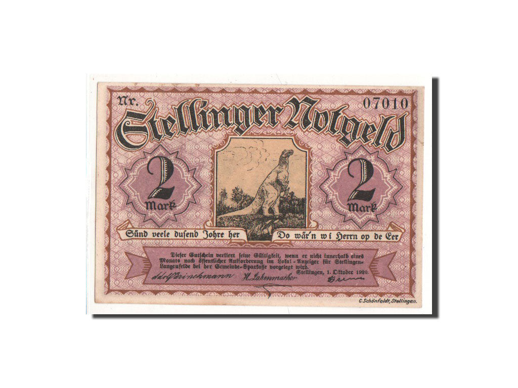 Banknote, Germany, Stellingen Gemeinde, 2 Mark, 1920, UNC(65-70), Mehl:1265.1