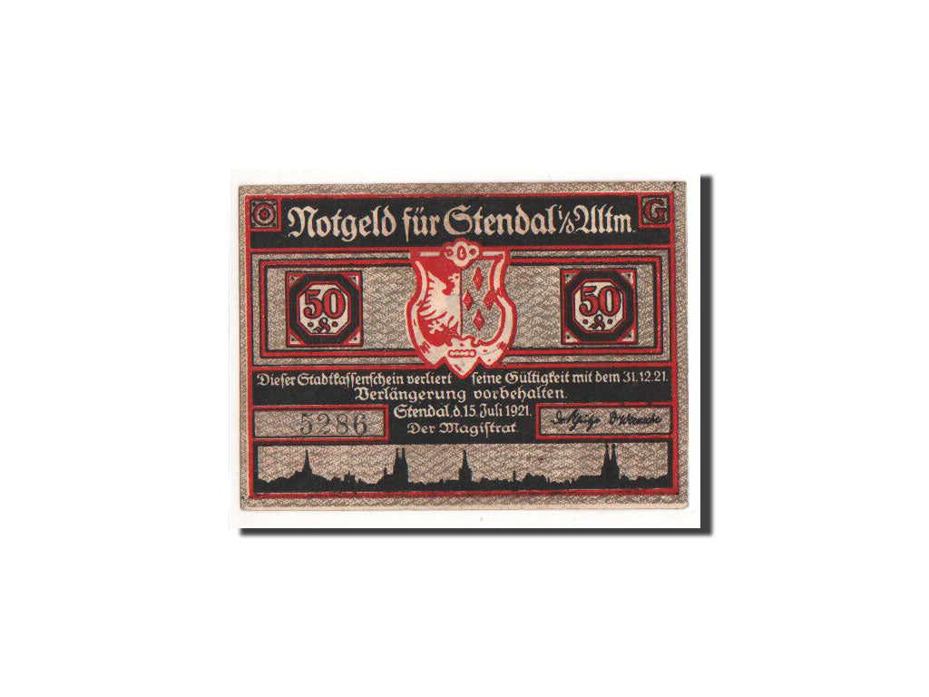 Banknote, Germany, Stendal, 50 Pfennig, 1921, UNC(65-70), Mehl:1267.1