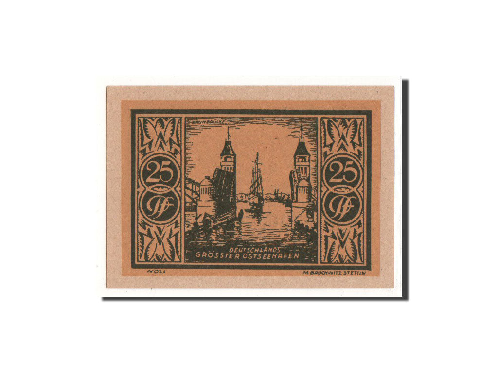 Banknote, Germany, Stettin Stadt, 25 Pfennig, 1922, 1922-01-01, UNC(65-70)