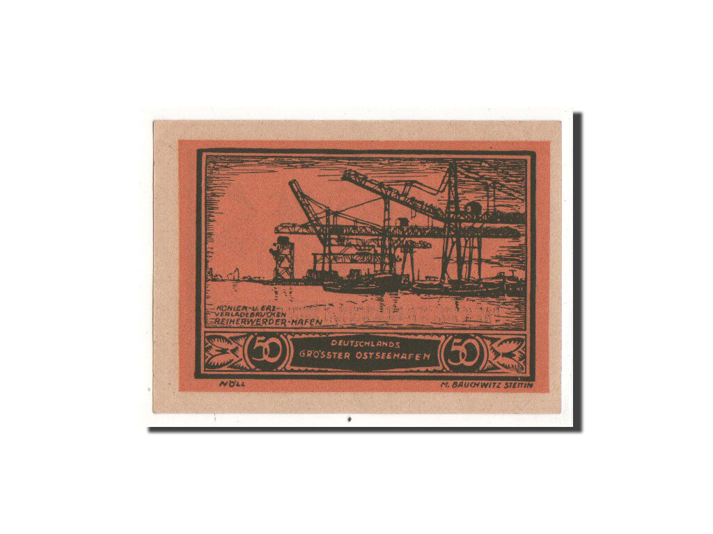 Banknot, Niemcy, Stettin Stadt, 50 Pfennig, 1922, 1922-01-01, UNC(65-70)