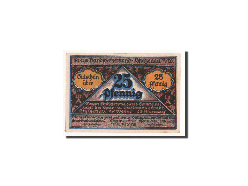 Banknote, Germany, Stolzenau a.d Weser, 25 Pfennig, 1921, 1921-11-15
