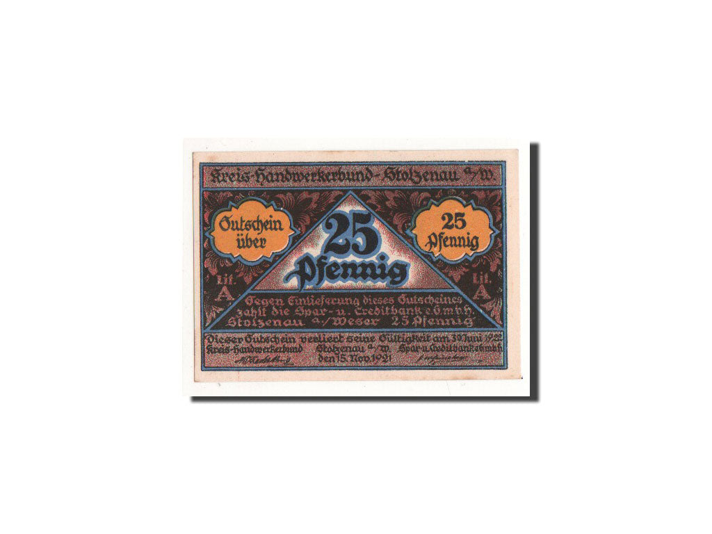 Banknote, Germany, Stolzenau a.d Weser, 25 Pfennig, 1921, 1921-11-15