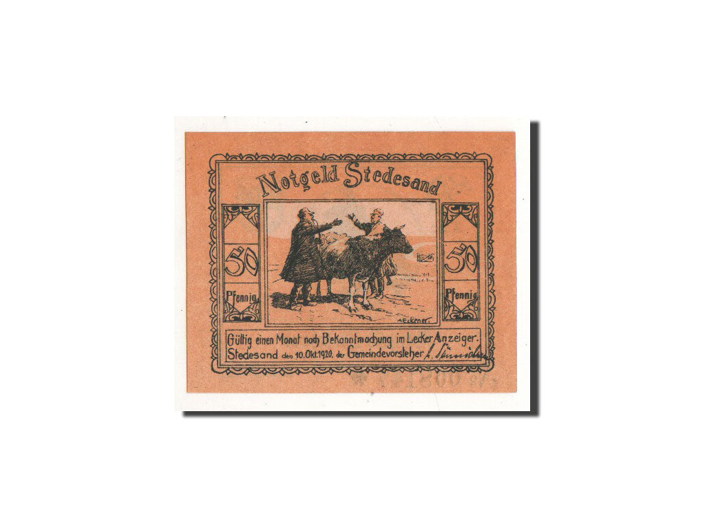 Banknote, Germany, Stedesand Gemeinde, 50 Pfennig, 1920, 1920-10-10, UNC(65-70)