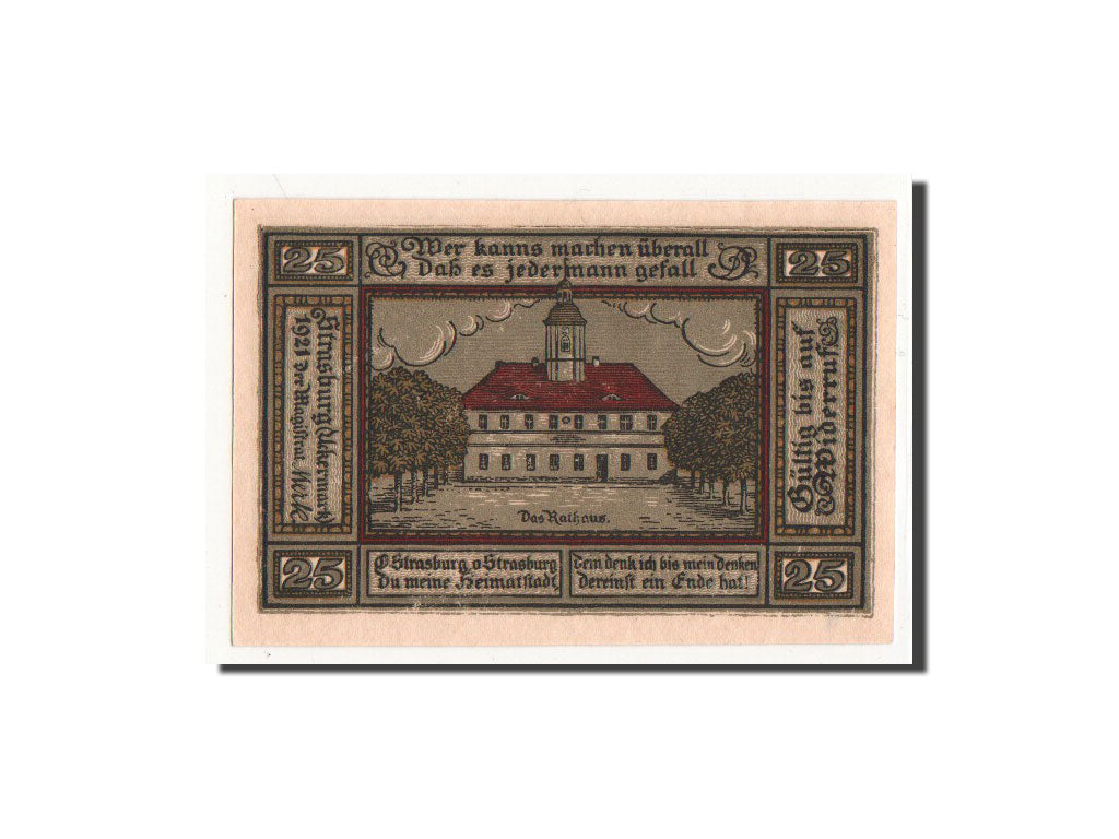 Banknote, Germany, Strasburg i Uckermark, 25 Pfennig, 1921, N.D, UNC(65-70)
